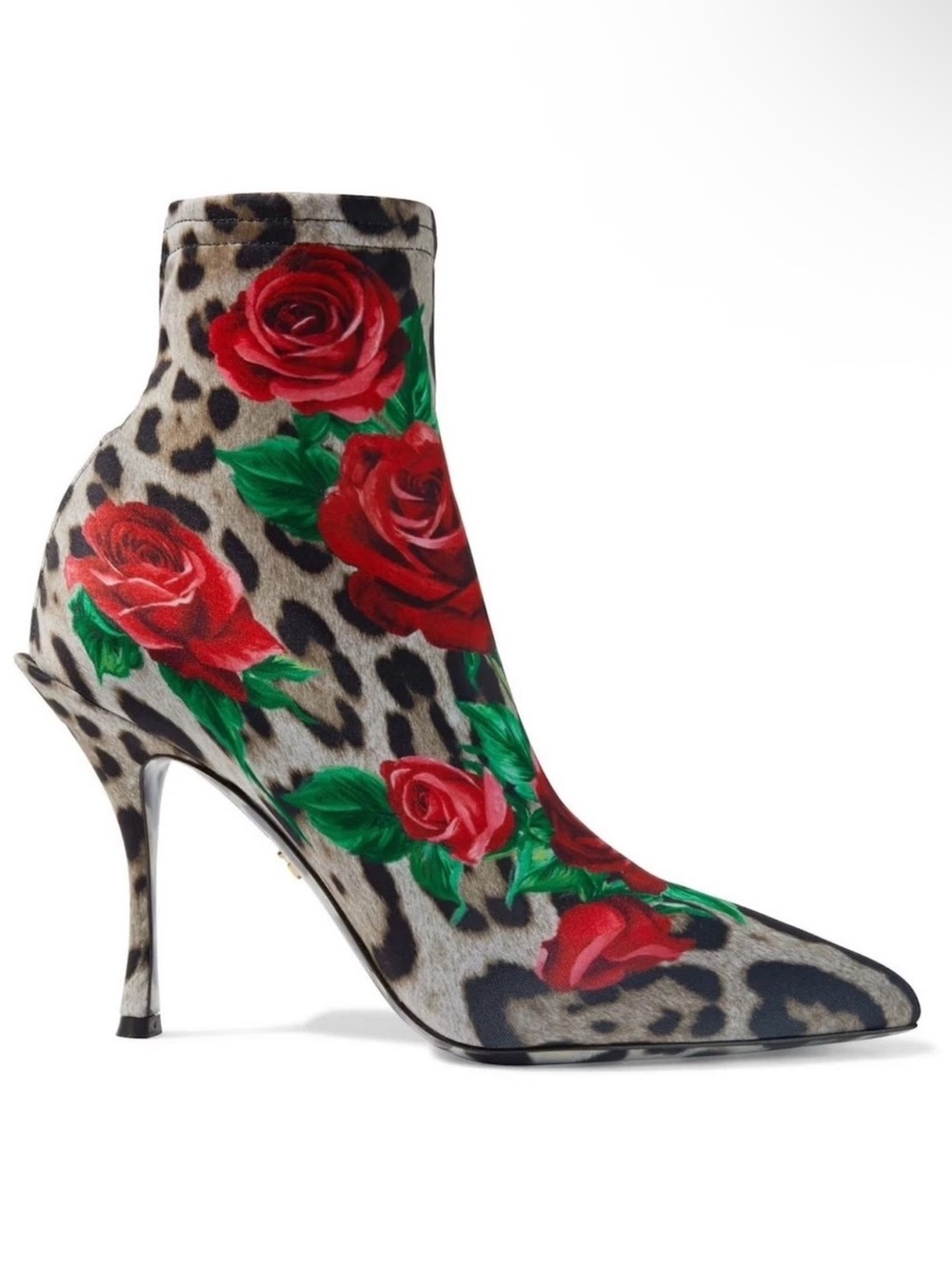 Dolce & Gabbana Rose Print Jersey Booties